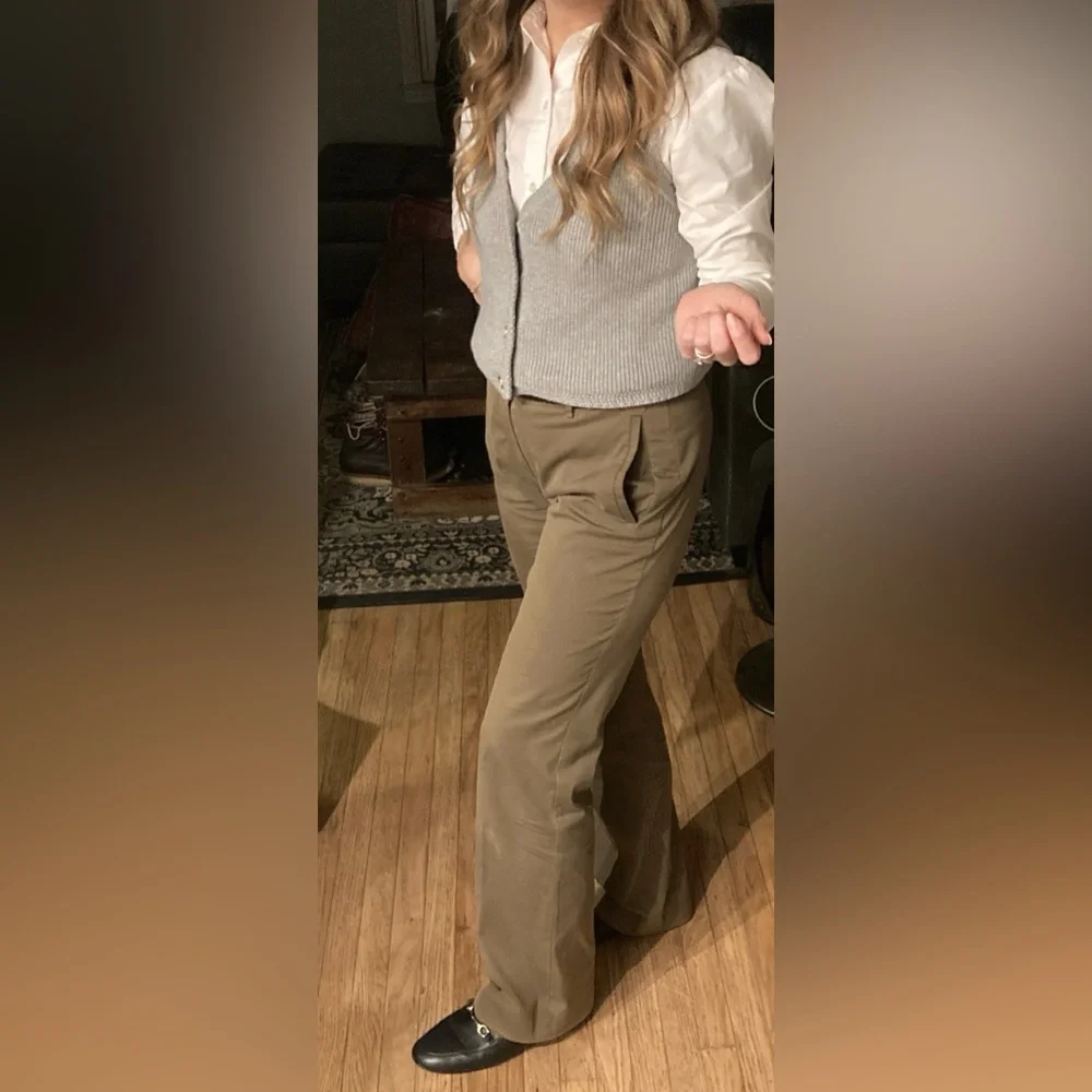 Prada - Vintage Boot-cut, Low-rise Pants - Picture 5 of 5